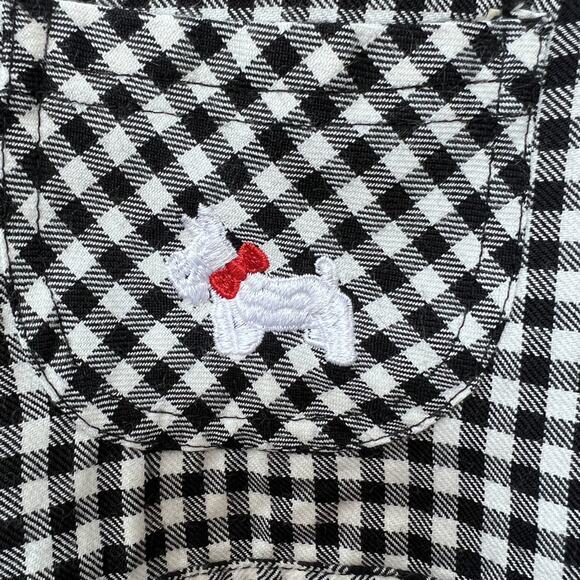 Girls Jumper Dress Size 6X Black White Gingham Scottie Dog Embroidered Fall - Picture 4 of 7